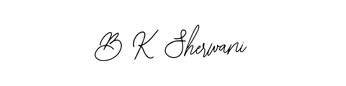 Also You can easily find your signature by using the search form. We will create B K Sherwani name handwritten signature images for you free of cost using Bearetta-2O07w sign style. B K Sherwani signature style 12 images and pictures png