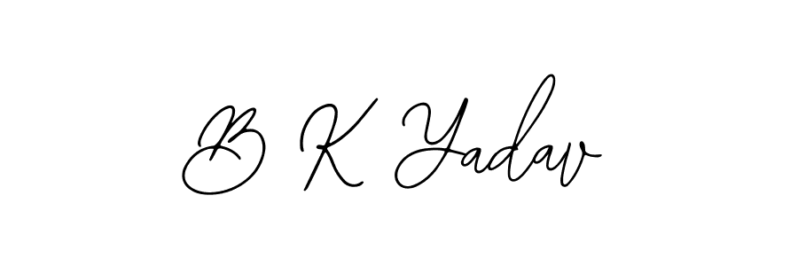 How to make B K Yadav name signature. Use Bearetta-2O07w style for creating short signs online. This is the latest handwritten sign. B K Yadav signature style 12 images and pictures png