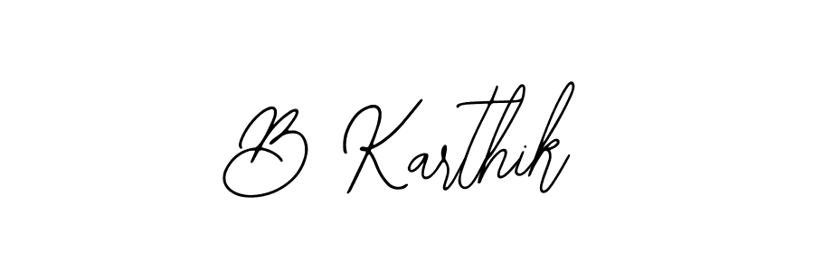 Design your own signature with our free online signature maker. With this signature software, you can create a handwritten (Bearetta-2O07w) signature for name B Karthik. B Karthik signature style 12 images and pictures png