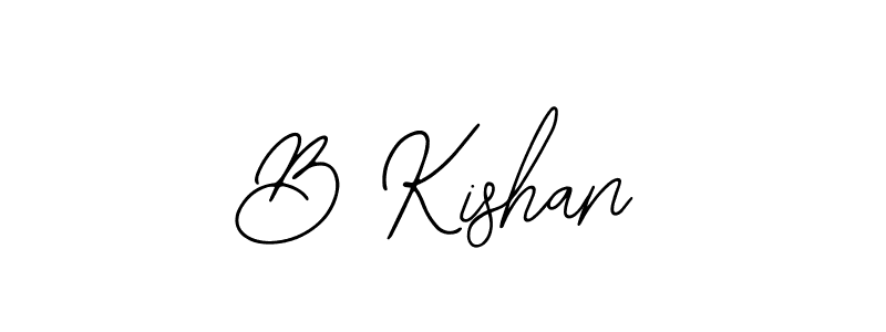 Use a signature maker to create a handwritten signature online. With this signature software, you can design (Bearetta-2O07w) your own signature for name B Kishan. B Kishan signature style 12 images and pictures png