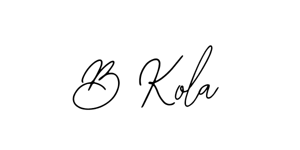 How to make B Kola name signature. Use Bearetta-2O07w style for creating short signs online. This is the latest handwritten sign. B Kola signature style 12 images and pictures png