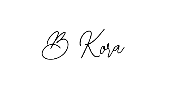 How to make B Kora name signature. Use Bearetta-2O07w style for creating short signs online. This is the latest handwritten sign. B Kora signature style 12 images and pictures png