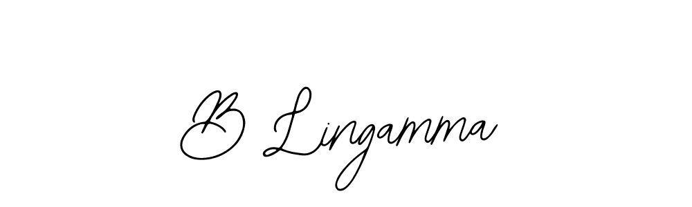 Design your own signature with our free online signature maker. With this signature software, you can create a handwritten (Bearetta-2O07w) signature for name B Lingamma. B Lingamma signature style 12 images and pictures png