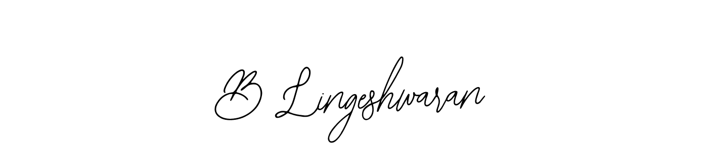 How to make B Lingeshwaran name signature. Use Bearetta-2O07w style for creating short signs online. This is the latest handwritten sign. B Lingeshwaran signature style 12 images and pictures png