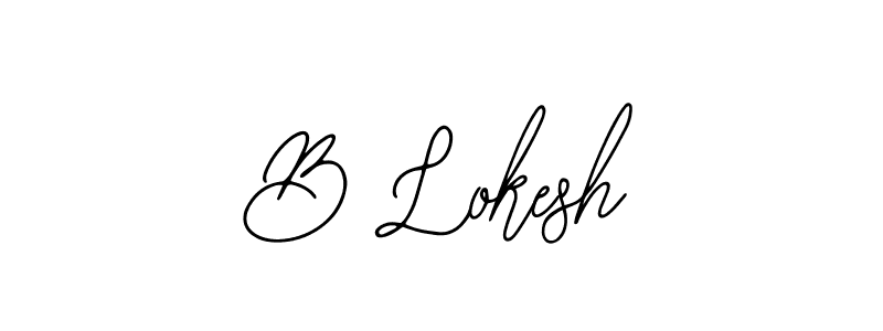 You should practise on your own different ways (Bearetta-2O07w) to write your name (B Lokesh) in signature. don't let someone else do it for you. B Lokesh signature style 12 images and pictures png