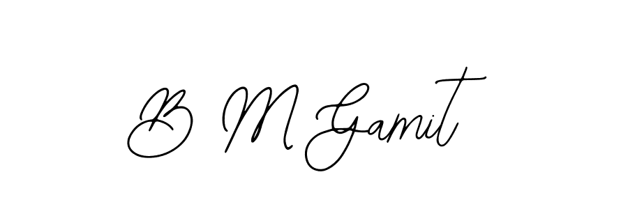 The best way (Bearetta-2O07w) to make a short signature is to pick only two or three words in your name. The name B M Gamit include a total of six letters. For converting this name. B M Gamit signature style 12 images and pictures png