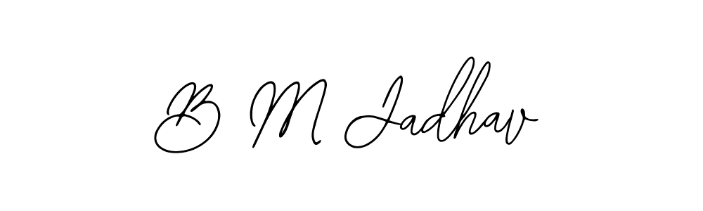 if you are searching for the best signature style for your name B M Jadhav. so please give up your signature search. here we have designed multiple signature styles  using Bearetta-2O07w. B M Jadhav signature style 12 images and pictures png