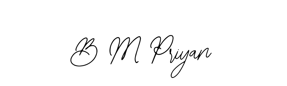 Create a beautiful signature design for name B M Priyan. With this signature (Bearetta-2O07w) fonts, you can make a handwritten signature for free. B M Priyan signature style 12 images and pictures png