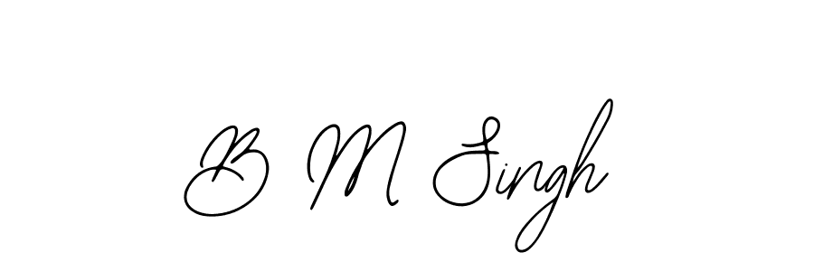 How to make B M Singh name signature. Use Bearetta-2O07w style for creating short signs online. This is the latest handwritten sign. B M Singh signature style 12 images and pictures png