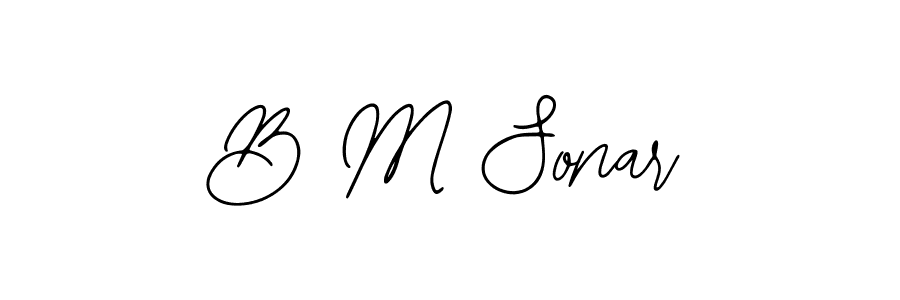 The best way (Bearetta-2O07w) to make a short signature is to pick only two or three words in your name. The name B M Sonar include a total of six letters. For converting this name. B M Sonar signature style 12 images and pictures png