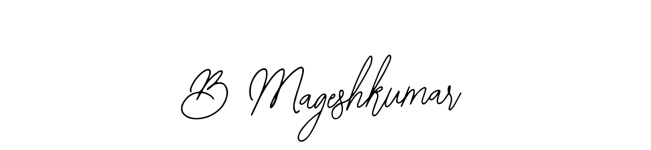 How to make B Mageshkumar name signature. Use Bearetta-2O07w style for creating short signs online. This is the latest handwritten sign. B Mageshkumar signature style 12 images and pictures png