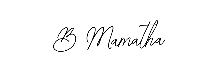 You should practise on your own different ways (Bearetta-2O07w) to write your name (B Mamatha) in signature. don't let someone else do it for you. B Mamatha signature style 12 images and pictures png