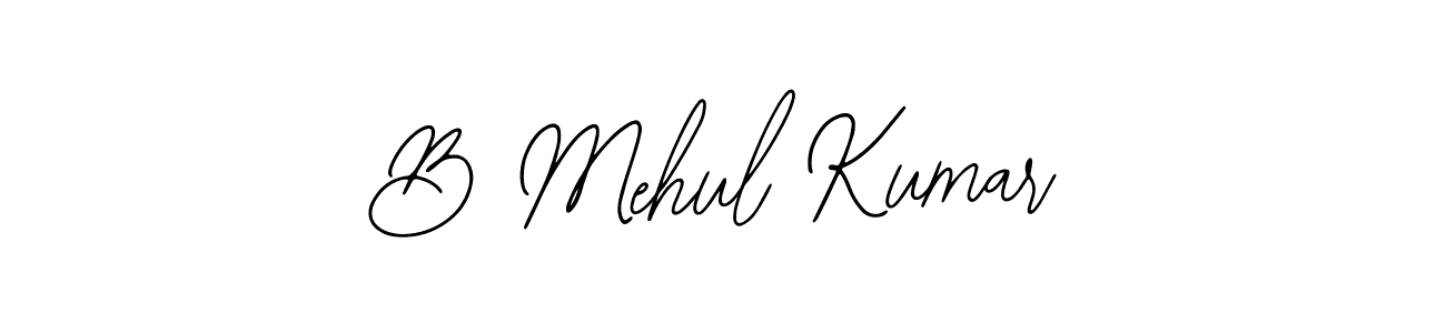 The best way (Bearetta-2O07w) to make a short signature is to pick only two or three words in your name. The name B Mehul Kumar include a total of six letters. For converting this name. B Mehul Kumar signature style 12 images and pictures png