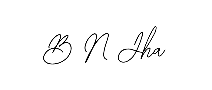 Design your own signature with our free online signature maker. With this signature software, you can create a handwritten (Bearetta-2O07w) signature for name B N Jha. B N Jha signature style 12 images and pictures png