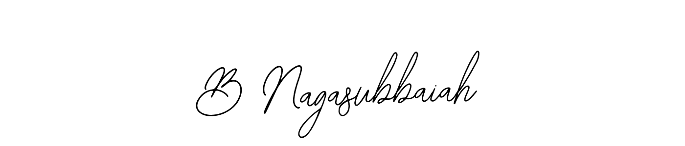 You should practise on your own different ways (Bearetta-2O07w) to write your name (B Nagasubbaiah) in signature. don't let someone else do it for you. B Nagasubbaiah signature style 12 images and pictures png