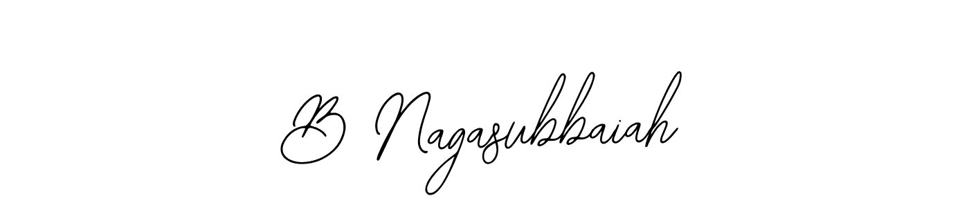 You should practise on your own different ways (Bearetta-2O07w) to write your name (B Nagasubbaiah) in signature. don't let someone else do it for you. B Nagasubbaiah signature style 12 images and pictures png