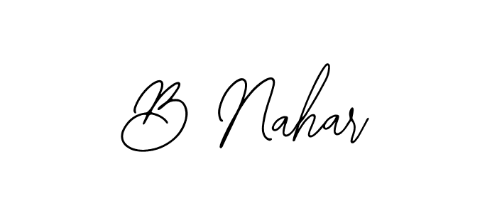 How to make B Nahar name signature. Use Bearetta-2O07w style for creating short signs online. This is the latest handwritten sign. B Nahar signature style 12 images and pictures png