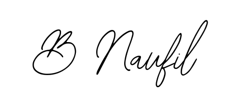 A stylish, flowing autograph style designed for name B Naufil using Bearetta-2O07w typography. Perfect for digital creative projects. B Naufil signature style 12 images and pictures png