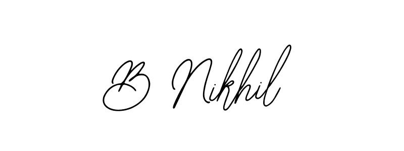 Design your own signature with our free online signature maker. With this signature software, you can create a handwritten (Bearetta-2O07w) signature for name B Nikhil. B Nikhil signature style 12 images and pictures png