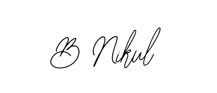 if you are searching for the best signature style for your name B Nikul. so please give up your signature search. here we have designed multiple signature styles  using Bearetta-2O07w. B Nikul signature style 12 images and pictures png