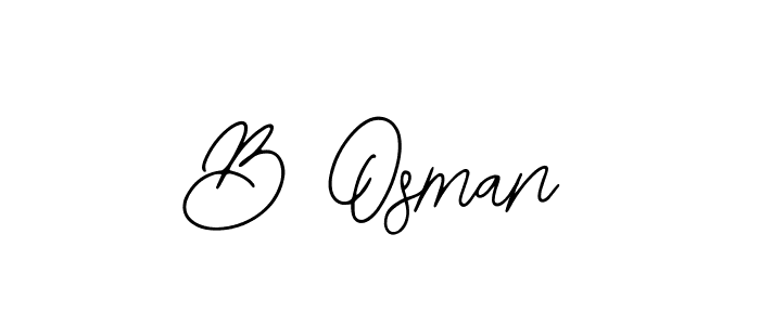 The best way (Bearetta-2O07w) to make a short signature is to pick only two or three words in your name. The name B Osman include a total of six letters. For converting this name. B Osman signature style 12 images and pictures png