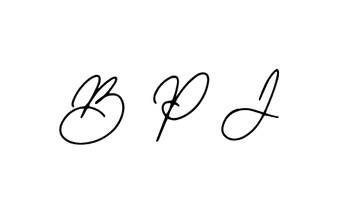 Also we have B P J name is the best signature style. Create professional handwritten signature collection using Bearetta-2O07w autograph style. B P J signature style 12 images and pictures png