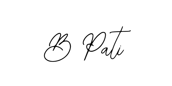 The best way (Bearetta-2O07w) to make a short signature is to pick only two or three words in your name. The name B Pati include a total of six letters. For converting this name. B Pati signature style 12 images and pictures png