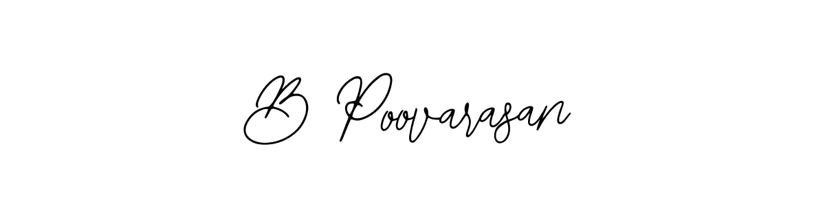 How to make B Poovarasan name signature. Use Bearetta-2O07w style for creating short signs online. This is the latest handwritten sign. B Poovarasan signature style 12 images and pictures png