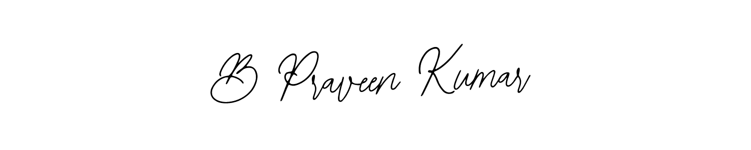 Use a signature maker to create a handwritten signature online. With this signature software, you can design (Bearetta-2O07w) your own signature for name B Praveen Kumar. B Praveen Kumar signature style 12 images and pictures png