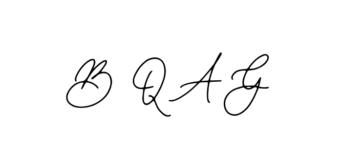Use a signature maker to create a handwritten signature online. With this signature software, you can design (Bearetta-2O07w) your own signature for name B Q A G. B Q A G signature style 12 images and pictures png
