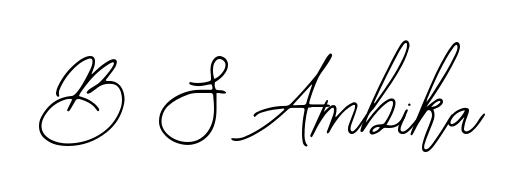 Master the art of signing with B S Ambika written in fluent Bearetta-2O07w script. A great template to practice and refine your handwriting. B S Ambika signature style 12 images and pictures png