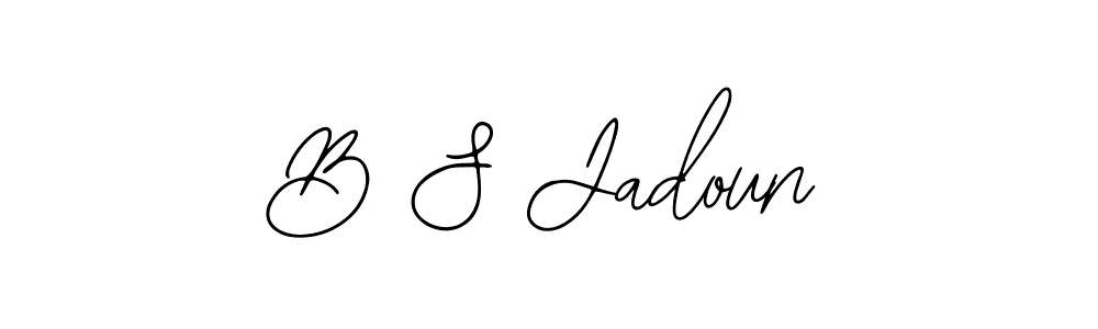 How to make B S Jadoun name signature. Use Bearetta-2O07w style for creating short signs online. This is the latest handwritten sign. B S Jadoun signature style 12 images and pictures png