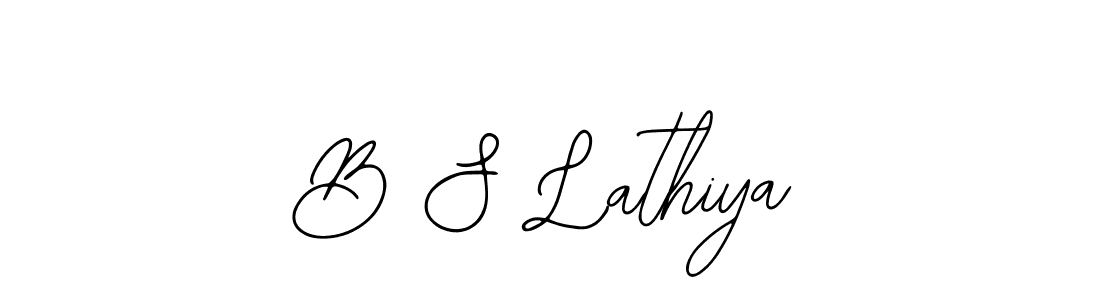 Create a beautiful signature design for name B S Lathiya. With this signature (Bearetta-2O07w) fonts, you can make a handwritten signature for free. B S Lathiya signature style 12 images and pictures png