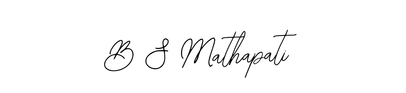 The best way (Bearetta-2O07w) to make a short signature is to pick only two or three words in your name. The name B S Mathapati include a total of six letters. For converting this name. B S Mathapati signature style 12 images and pictures png