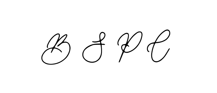 Design your own signature with our free online signature maker. With this signature software, you can create a handwritten (Bearetta-2O07w) signature for name B S P C. B S P C signature style 12 images and pictures png
