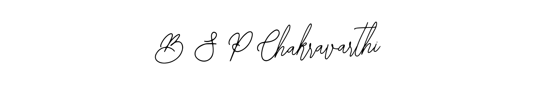 How to make B S P Chakravarthi name signature. Use Bearetta-2O07w style for creating short signs online. This is the latest handwritten sign. B S P Chakravarthi signature style 12 images and pictures png