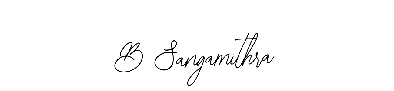 You should practise on your own different ways (Bearetta-2O07w) to write your name (B Sangamithra) in signature. don't let someone else do it for you. B Sangamithra signature style 12 images and pictures png