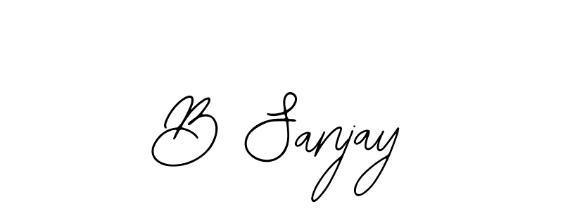 How to make B Sanjay name signature. Use Bearetta-2O07w style for creating short signs online. This is the latest handwritten sign. B Sanjay signature style 12 images and pictures png