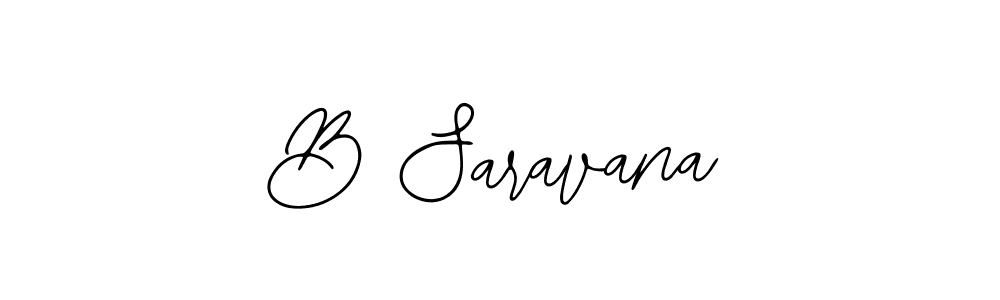 Use a signature maker to create a handwritten signature online. With this signature software, you can design (Bearetta-2O07w) your own signature for name B Saravana. B Saravana signature style 12 images and pictures png