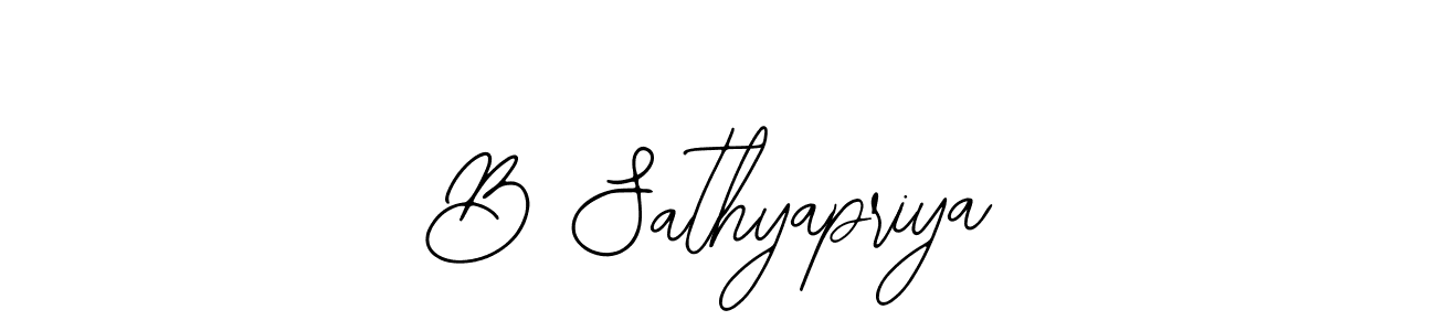 Use a signature maker to create a handwritten signature online. With this signature software, you can design (Bearetta-2O07w) your own signature for name B Sathyapriya. B Sathyapriya signature style 12 images and pictures png