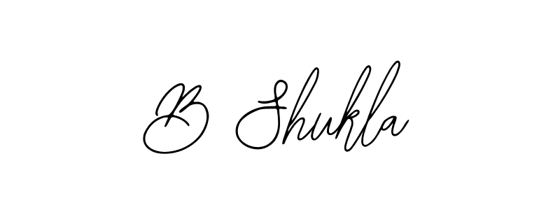 How to make B Shukla name signature. Use Bearetta-2O07w style for creating short signs online. This is the latest handwritten sign. B Shukla signature style 12 images and pictures png