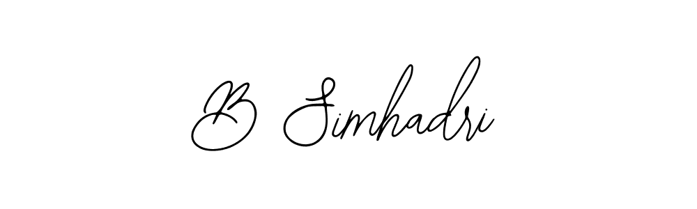 if you are searching for the best signature style for your name B Simhadri. so please give up your signature search. here we have designed multiple signature styles  using Bearetta-2O07w. B Simhadri signature style 12 images and pictures png
