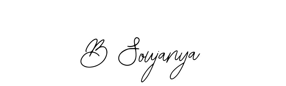 How to make B Soujanya name signature. Use Bearetta-2O07w style for creating short signs online. This is the latest handwritten sign. B Soujanya signature style 12 images and pictures png