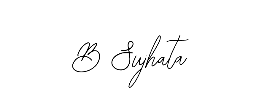 How to make B Sujhata name signature. Use Bearetta-2O07w style for creating short signs online. This is the latest handwritten sign. B Sujhata signature style 12 images and pictures png