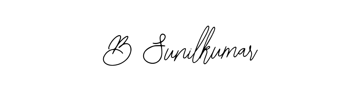 How to make B Sunilkumar name signature. Use Bearetta-2O07w style for creating short signs online. This is the latest handwritten sign. B Sunilkumar signature style 12 images and pictures png