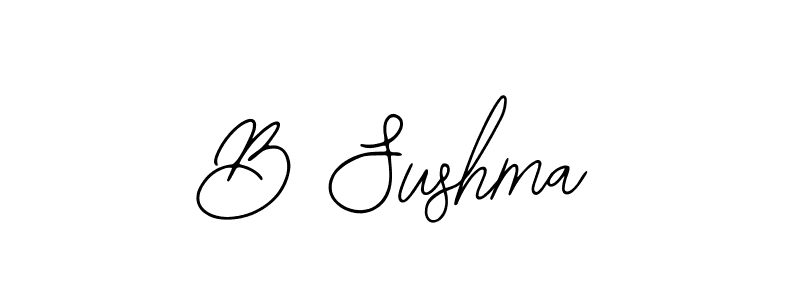 Design your own signature with our free online signature maker. With this signature software, you can create a handwritten (Bearetta-2O07w) signature for name B Sushma. B Sushma signature style 12 images and pictures png