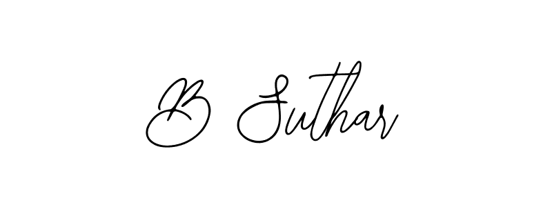 You should practise on your own different ways (Bearetta-2O07w) to write your name (B Suthar) in signature. don't let someone else do it for you. B Suthar signature style 12 images and pictures png