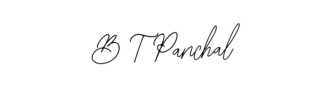 How to make B T Panchal name signature. Use Bearetta-2O07w style for creating short signs online. This is the latest handwritten sign. B T Panchal signature style 12 images and pictures png