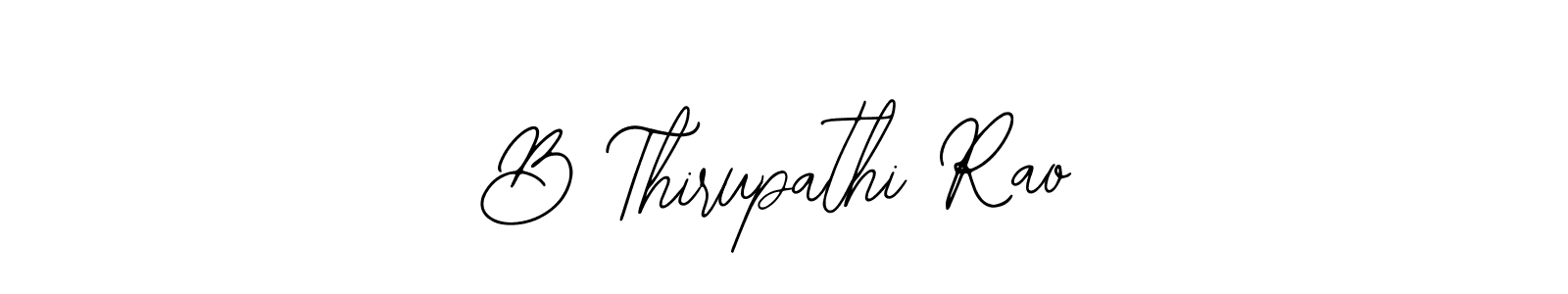 The best way (Bearetta-2O07w) to make a short signature is to pick only two or three words in your name. The name B Thirupathi Rao include a total of six letters. For converting this name. B Thirupathi Rao signature style 12 images and pictures png