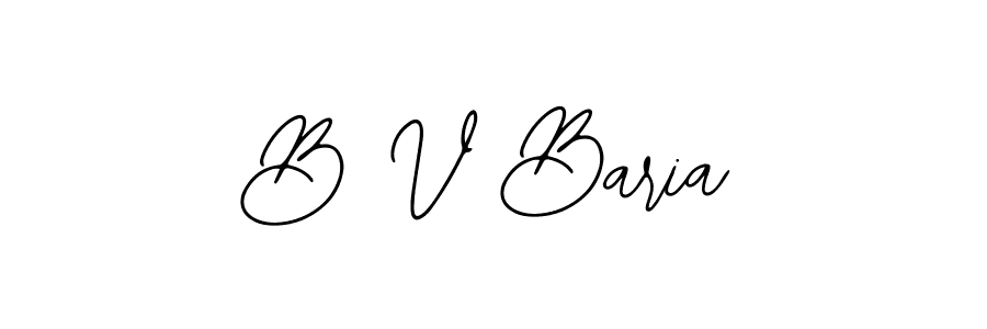 Create a beautiful signature design for name B V Baria. With this signature (Bearetta-2O07w) fonts, you can make a handwritten signature for free. B V Baria signature style 12 images and pictures png